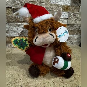 Magogo the Highland Cow Christmas Animated 10" Plush Plays & Dances "Milkshake"